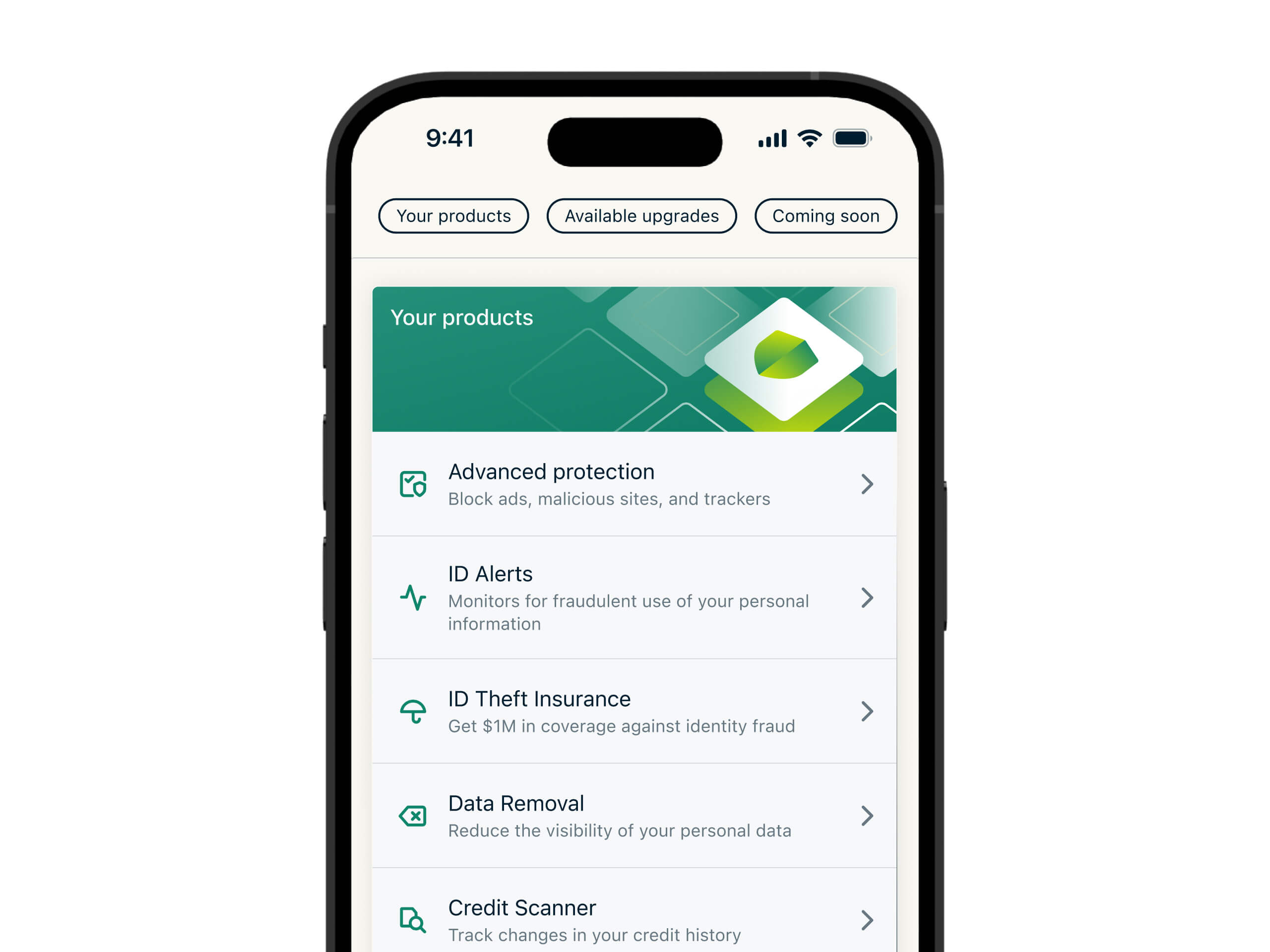 ExpressVPN's extra features screen on mobile showing the Data Removal tool.