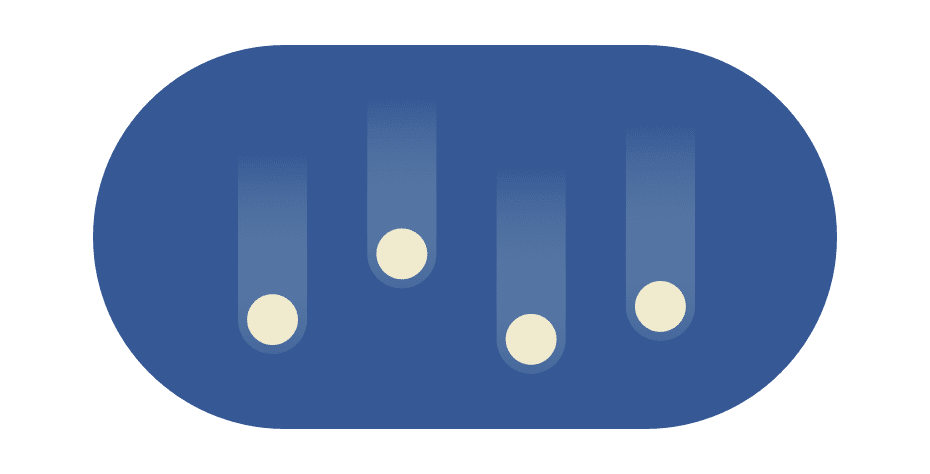 Четыре падающие точки.